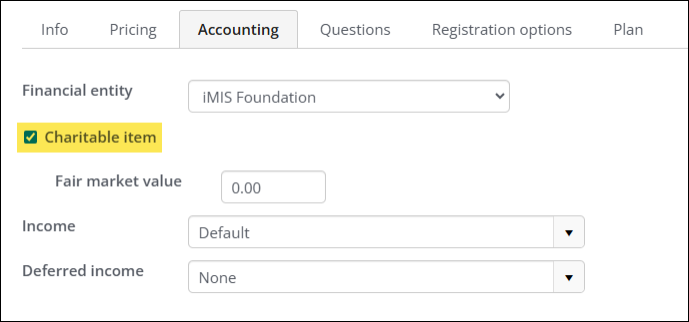 Enalbing the charitable item checkbox